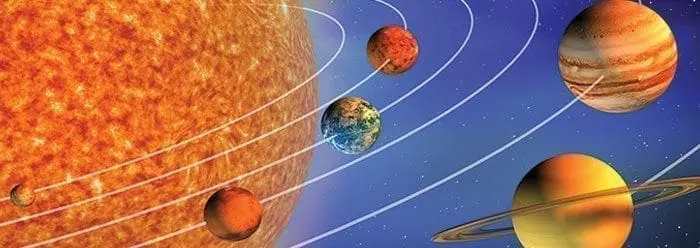 Representation of the Sun with Planets circling