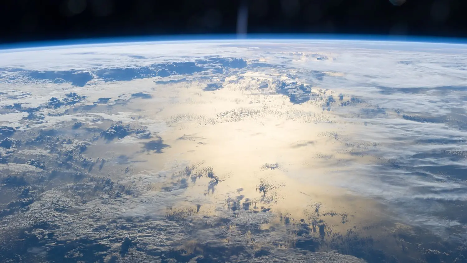 South Pacific Ocean with cloud cover from the ISS
