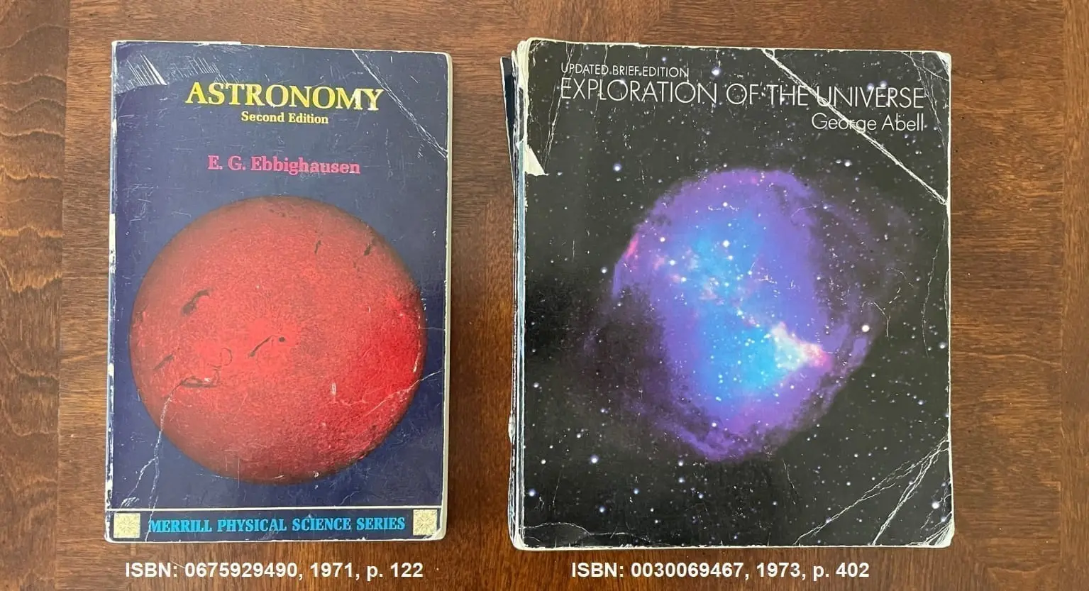 Astronomy textbooks from 1974