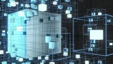 CG illustration of 3D cubes connected with cubic lines: Illustration 161461106 / 3d © Jian Fan | Dreamstime.com