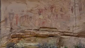 Collection of human and animal figures Sego Canyon, photo credit: Greg Morgan