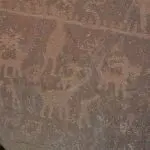 Sauropod and other animals at Nine Mile Canyon, Utah, photo credit: Greg Morgan