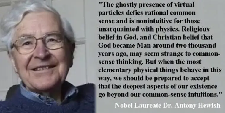 Anthony Hewish with his quote (see below for fuller version)