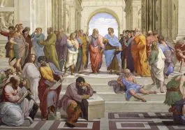 Plato and Socrates by Raffael, cropped version