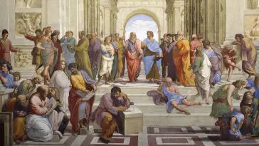 Plato and Socrates by Raffael, cropped version