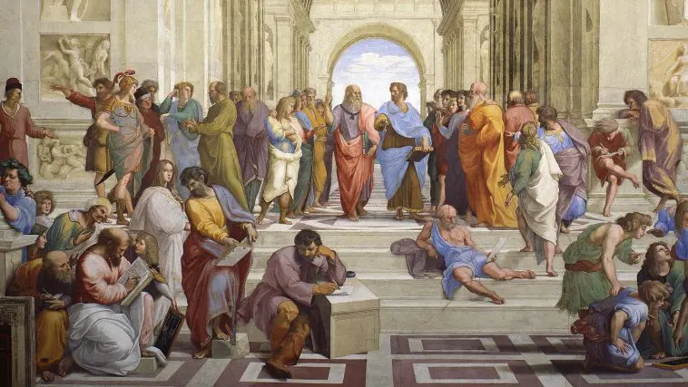 Plato and Socrates by Raffael, cropped version