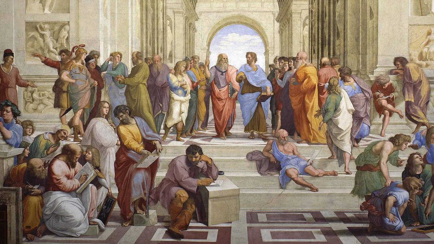 Plato and Socrates by Raffael, cropped version