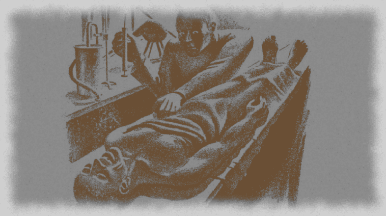 Artwork from the original Herbert West story