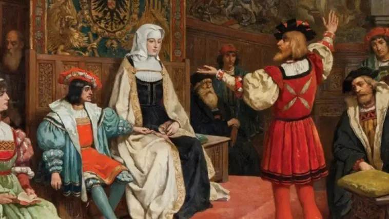 Columbus before Isabella, by Joseph Ratinckx, 1919