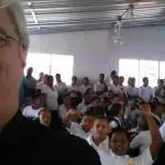 Selfie of Dr. Wile with DR students behind him