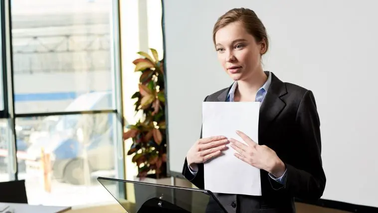 Young woman presenting her case: Photo 114050662 © Seventyfourimages | Dreamstime.com
