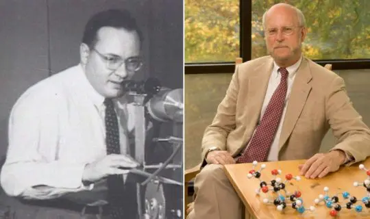 Scientific portrait photos of Schawlow and Schaefer