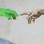 Creation of Adam painting closeup, altered to make Adam's hand an alien's: Photo 160401309 © Vieriu Adrian | Dreamstime.com