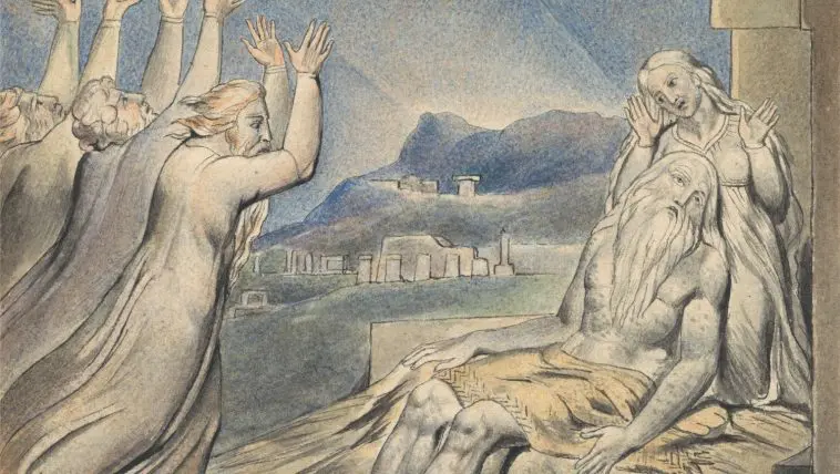 Job's Comforters, watercolor by John Linnell, 19th Century