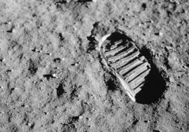 Astronaut footprint in lunar dust, photo credit: NASA