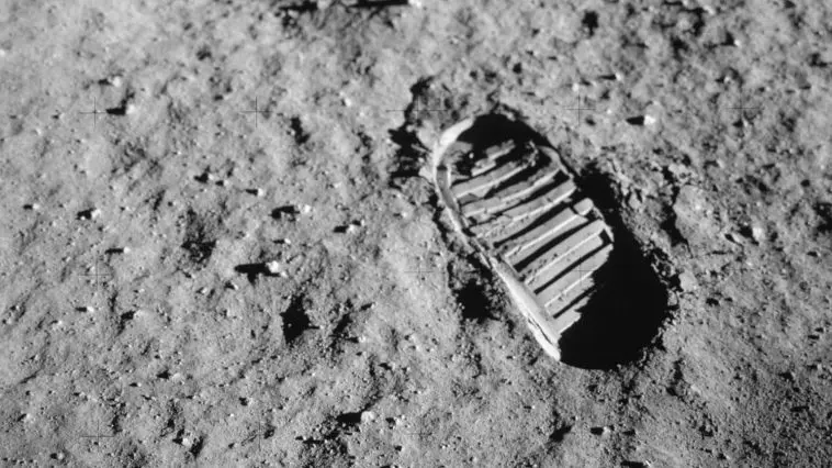 Astronaut footprint in lunar dust, photo credit: NASA