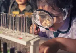 Children doing a chemistry experiment with test tubes: ID 118113363 © Khunaspix | Dreamstime.com