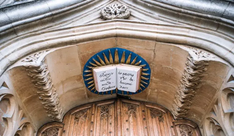 Door plaque at Oxford Divinity School: ID 293971570 © Irstone | Dreamstime.com