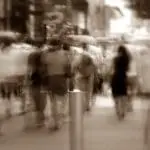 Urban street with poles and blurred people: ID 23705454 | Abstract © Haslinda | Dreamstime.com
