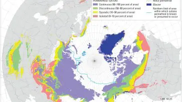 Permafrost extent, photo credit: USGS