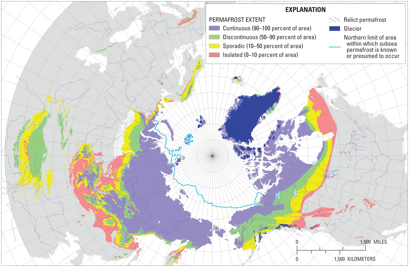 Permafrost extent, photo credit: USGS