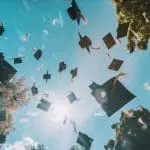 Graduation Mortars tossed into the air with trees in the background: ID 307977285 | Graduation Hats © Vitaliy Nykolyshyn | Dreamstime.com