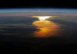 Morning sun over the Gulf of Saint Lawrence, photo credit: NASA, ISS Expedition 56 crew