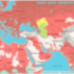 Flood map showing high sea levels