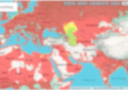 Flood map showing high sea levels