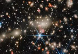 Galaxy cluster MACS J1149, photo credit: NASA/ESA/CSA James Webb Space Telescope