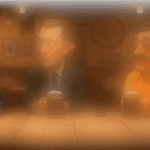 Rent-a-Friend and characters at the Nacho table