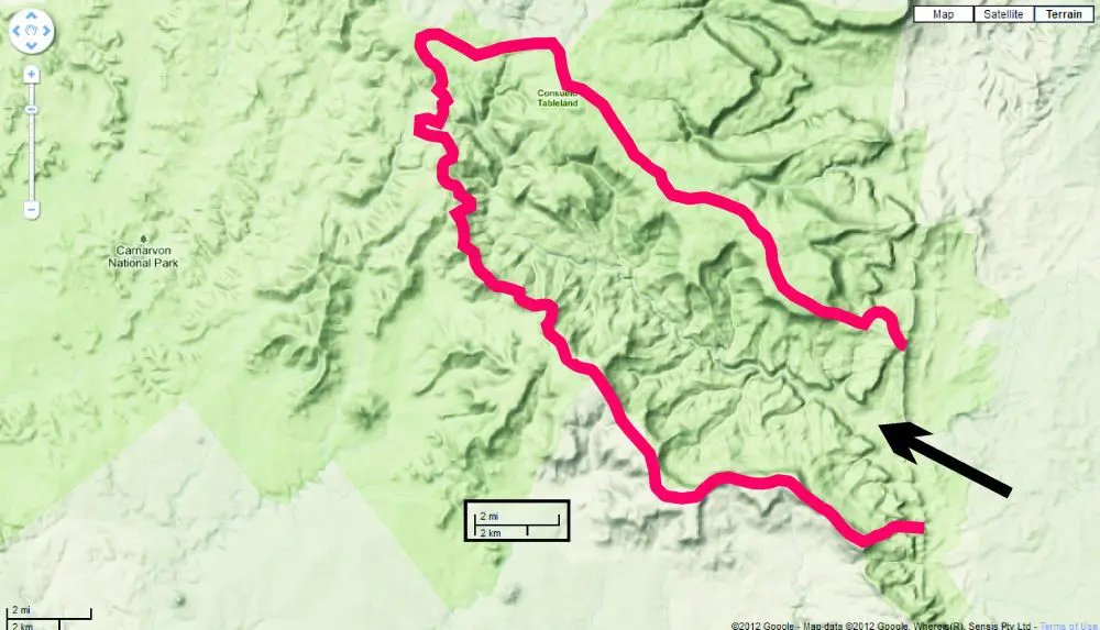 Carnarvon Gorge catchment map