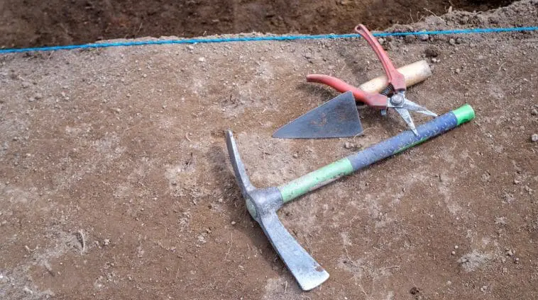 Fossil dig tools and layout: ID 386578566 © Víc V. | Dreamstime.com