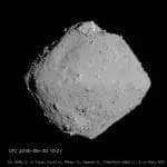 The asteroid Ryugu, as seen by Japan's Hayabusa2 spacecraft on June 26, 2018. (Image credit: JAXA)