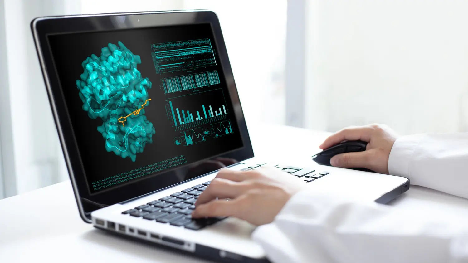 Chemist Computer simulation of an active protein: ID 426455379 | © S. Singha | Dreamstime.com