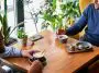 Men having a conversation at a cafe table: ID 460846786 © Anatoliygleb | Dreamstime.com