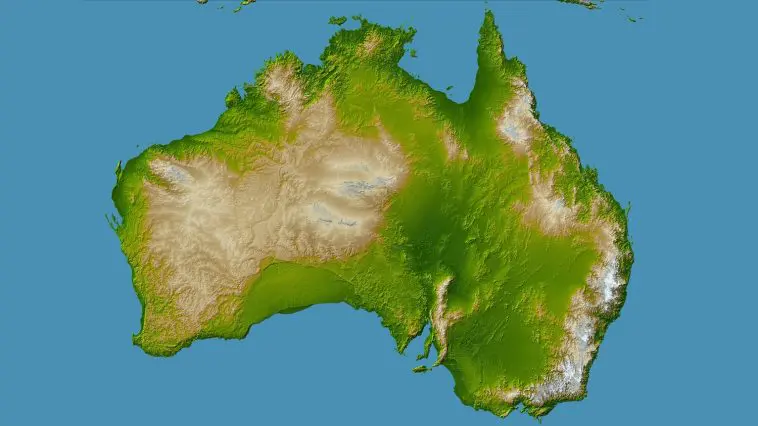 Topography of Australia, photo credit: NASA
