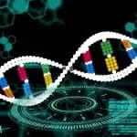 DNA illustration on teal technological backdrop: ID 466657906 © Wave Break Media Ltd | Dreamstime.com
