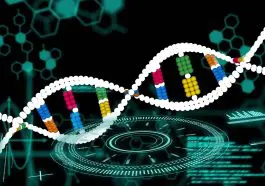 DNA illustration on teal technological backdrop: ID 466657906 © Wave Break Media Ltd | Dreamstime.com