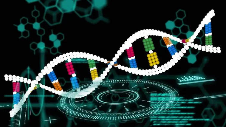 DNA illustration on teal technological backdrop: ID 466657906 © Wave Break Media Ltd | Dreamstime.com
