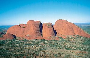 Aerial of Kata Tjuta/The Olgas