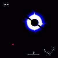 Star AB Pictoris Image with Large Planet or Brown Dwarf 