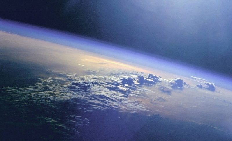 earth's oceans and clouds as seen from the ISS