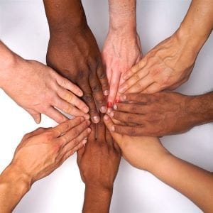 Women's hands of various skin tones forming a circle: ID 135073850 © tina gutierrez | Dreamstime.com