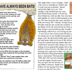 Meme with a drawing and photos of bats as well as the words transcribed below
