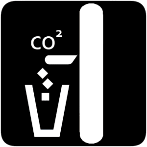 Clipart showing a bacterium dropping CO2 into a trash bin