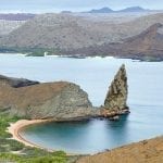 Galapagos island coastline from above