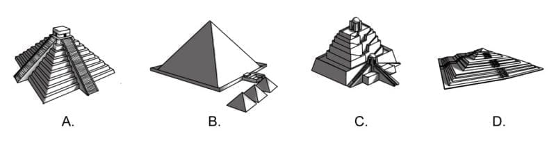 4 global pyramid designs, photo credit: D.S. Causey