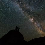 Silhouette of man gazing at the Milky Way, photo credit: Pixabay