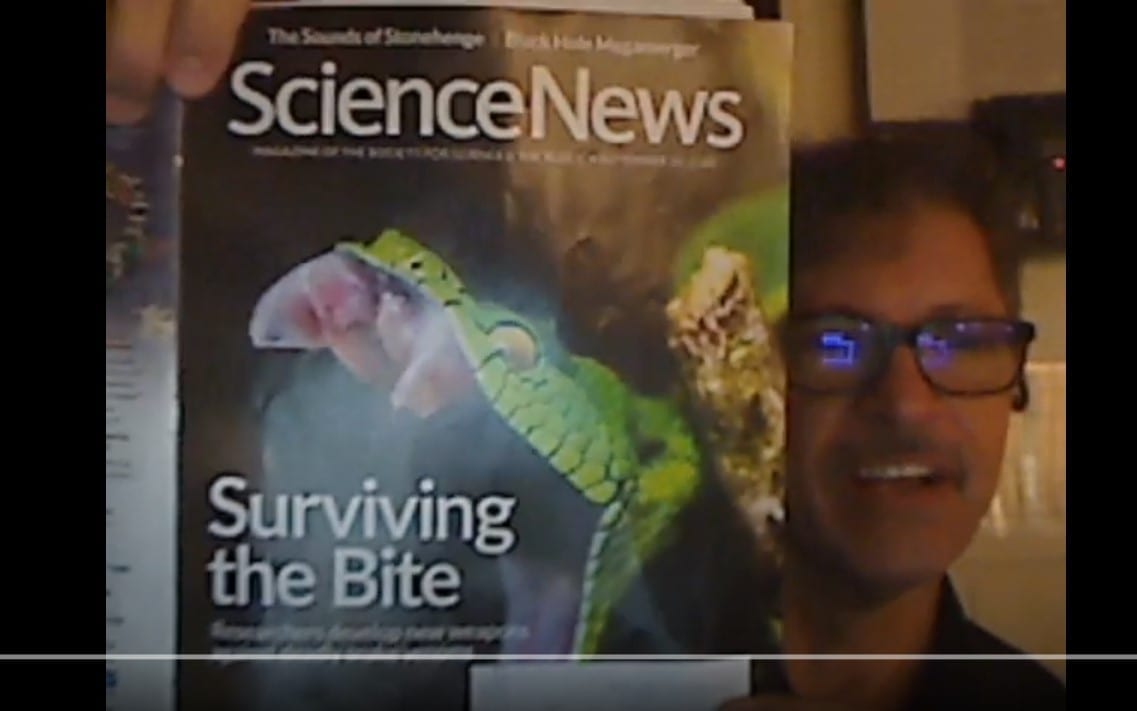 Dr. Jackson holding up magazine cover, YouTube still